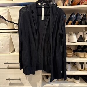 lululemon athletica Black Mesh liked Hooded cardigan